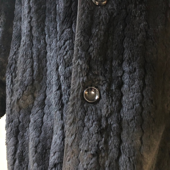 Orvis Reversible Coat Faux Fur Button Front - Picture 6 of 12